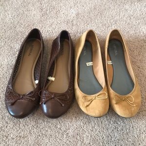 Merona Flats - Brown Basketweave & Mustard Suede